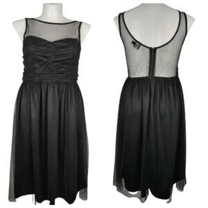 ASOS Black Lined Lace Sleeveless Dress size 12